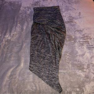 Asymmetrical midi grey skirt with a slit